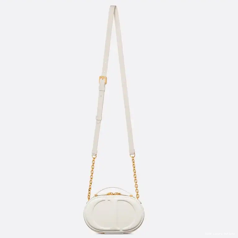 Cheap Bag CD Camera Calfskin Dior Oval Signature White 0516 Luxury